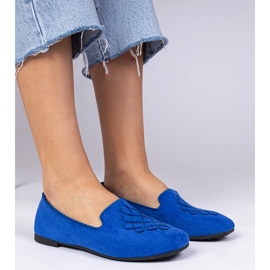 Kék női ökosam és hímzés ballerinák 1 Kék női ökosam és hímzés ballerinák 1