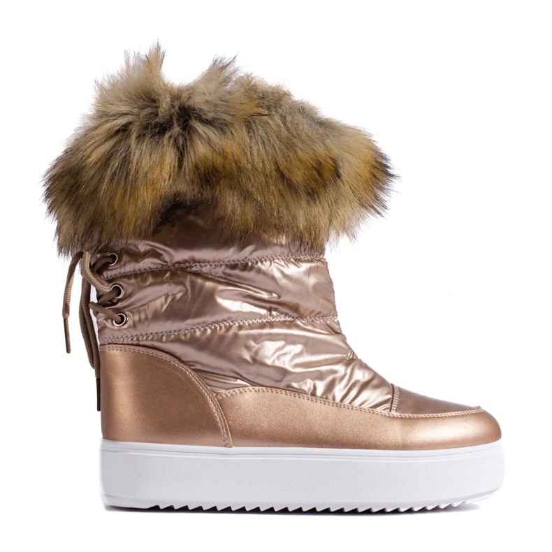 Shelovet női rózsaszín hócsizma bundával 2