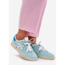 Alacsony női sportcipő menta leopárd nyomtatással kék 1