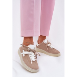 Alacsony női sportcipő bézs 2