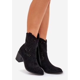 Nyílt munkás csizma női magas sarkú cipő s.barski hy51-125 fekete 1