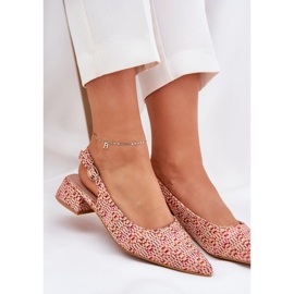 Női fonott szandál finom, magas sarkú multicolorral sokszínű 1