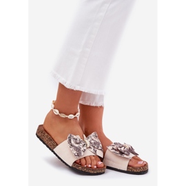 Női papucs íj egy parafa platformon bézs 1 Női papucs íj egy parafa platformon bézs 1