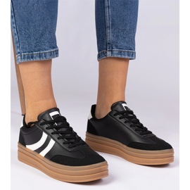 Fekete cipők női cipők a platformon 1