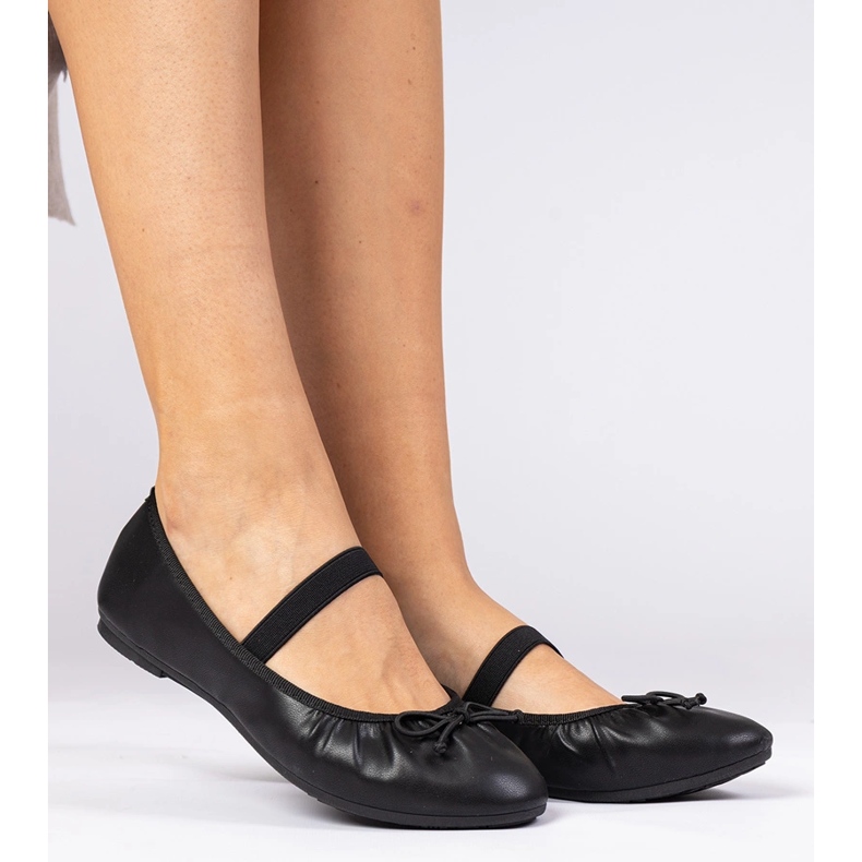 Fekete női balerinák íj 1