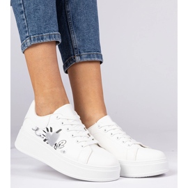 Fehér cipők női sport cipők nyomtatással 1