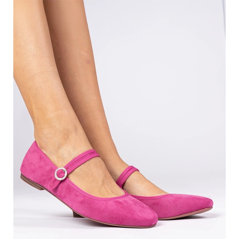 Rózsaszín balerinák az Ekozamszból cirkonokkal 1