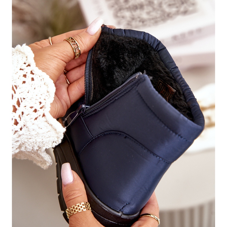 News Hőszigetelt női csizma, sötétkék 4