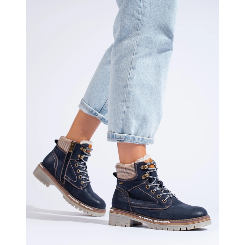 Női sötétkék csizma 2