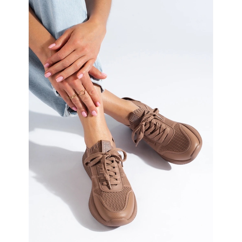 Női sportcipő barna Big Star LL274416 Memory Foam bézs 2