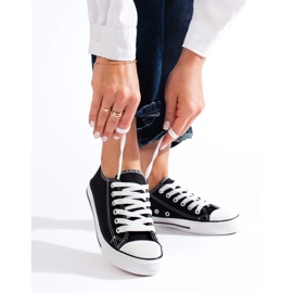 Klasszikus fekete Shelovet tornacipő 2