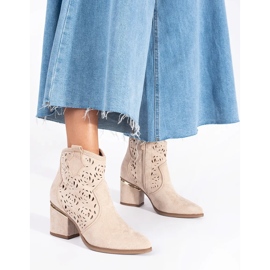 Seastar Női bézs áttört cowboy csizma 1