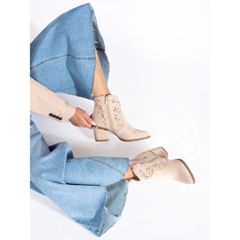 Seastar Női bézs áttört cowboy csizma 2