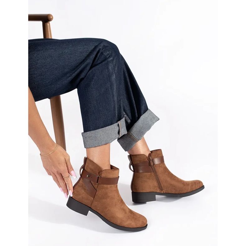 Női barna velúr bokacsizma 2