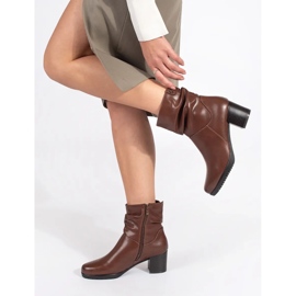 Női barna bőr bokacsizma, Sergio Leone fodros felsőrésszel 1