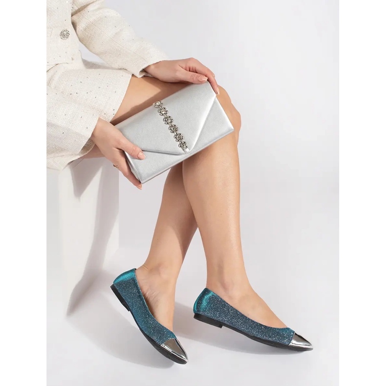 Kék fényes balettlapos ezüst orrú 1