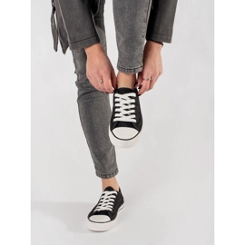 Fekete nyitott kötött cipők 2