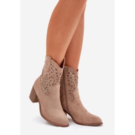 OpenWork Boots Női Magas sarkú S.Barski Hy51-125 Bézs 1