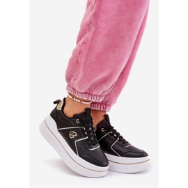 Női sportcipő a platformon fekete 1