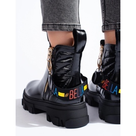 Női platform bokacsizma fekete 2