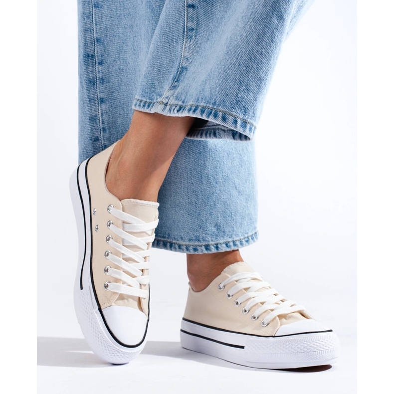 Női Shelovet bézs színű tornacipő 2