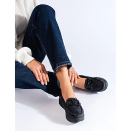 Goodin Fekete ökológiai bőr mokaszinok 2