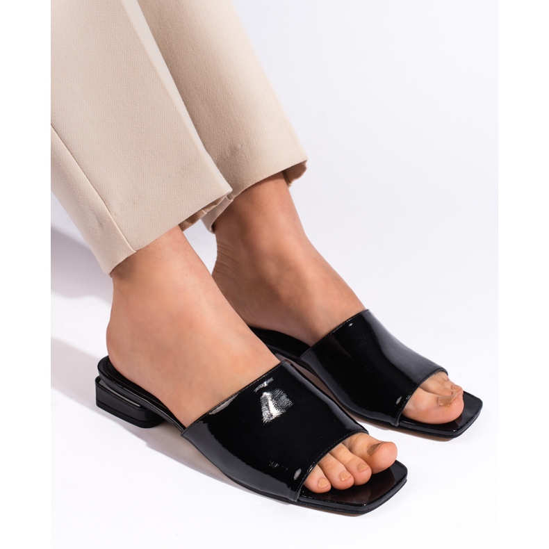 Goodin Női klasszikus fekete magassarkú öszvérek 2