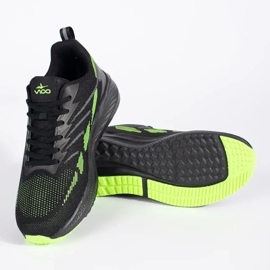 Vico Fekete-zöld férfi hálós tornacipő 2
