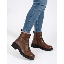 Sergio Leone sötétbarna bőr bokacsizma vastag talppal 1