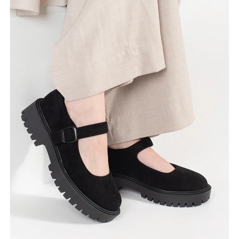 Goodin Fekete cipő a velúr platformon 1