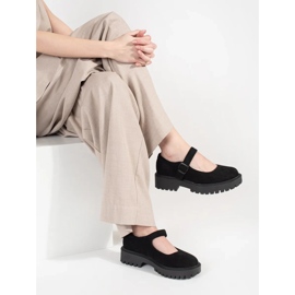 Goodin Fekete cipő a velúr platformon 2