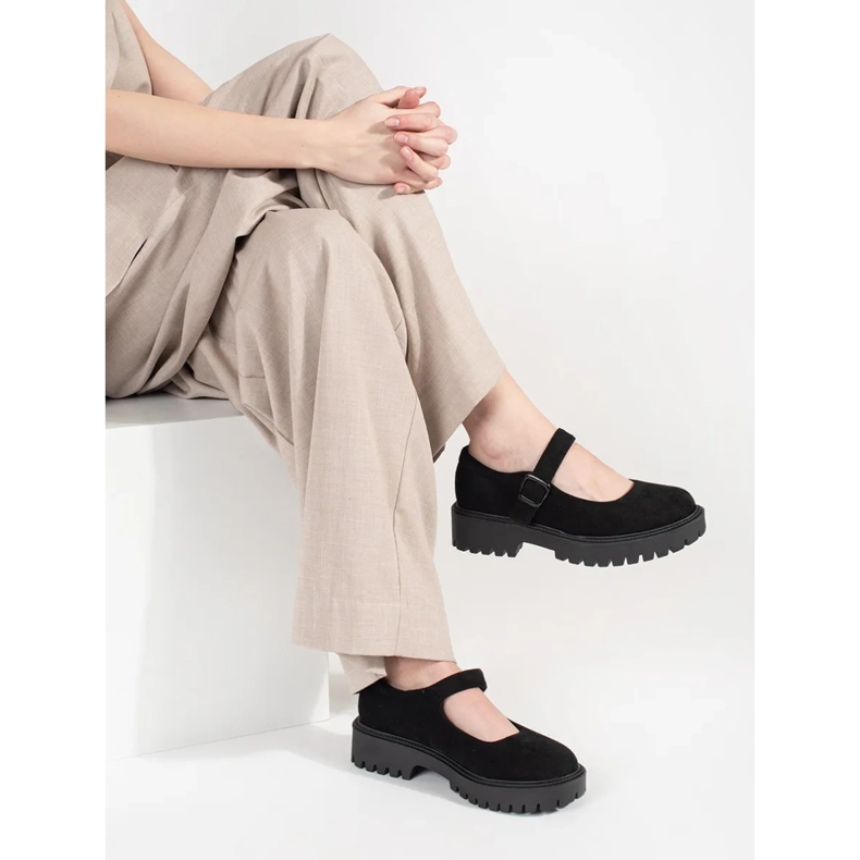 Goodin Fekete cipő a velúr platformon 2