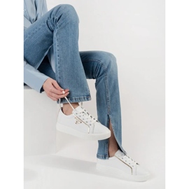 Goodin Bőrfehér cipők egy vastag talpon 1