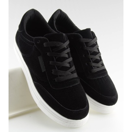 Fekete velúr női tornacipő NB172 Fekete fehér 2