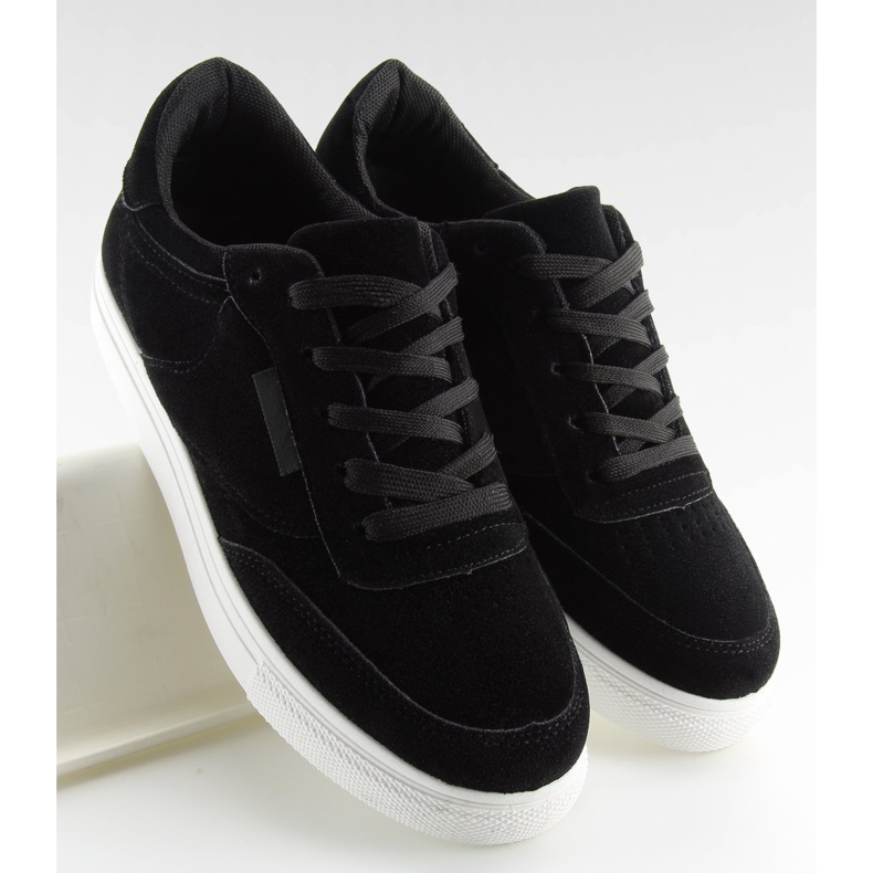 Fekete velúr női tornacipő NB172 Fekete fehér 2