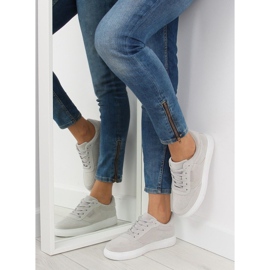 Szürke velúr női tornacipő NB172 LT.GREY fehér 1