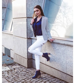 Olivier Sara Navy blue magas sarkú csizma kék 5