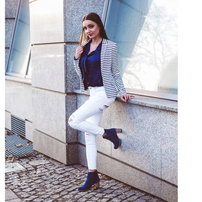 Olivier Sara Navy blue magas sarkú csizma kék 5