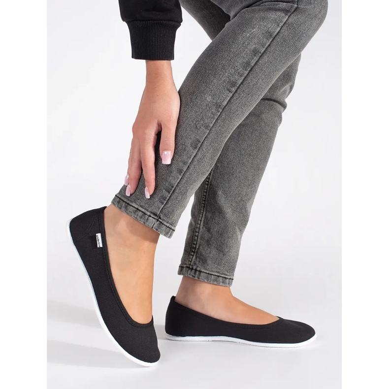 Női fekete szövet balett lakások 2