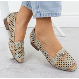 M. DASZYŃSKI Női szabadmunka cipő alacsony sarkú cipővel Bézs M. Dasyński SA222-3 1