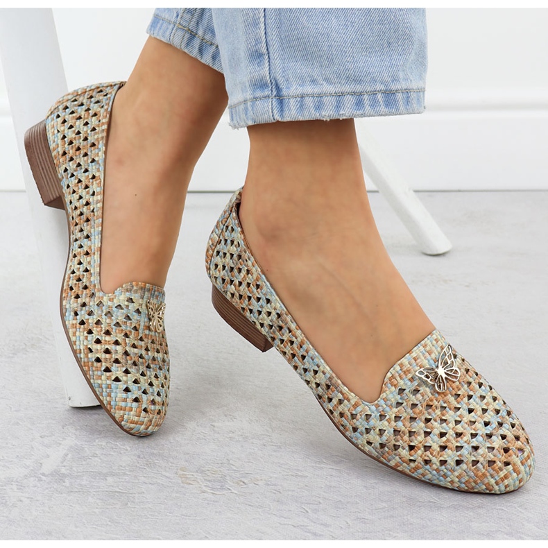 M. DASZYŃSKI Női szabadmunka cipő alacsony sarkú cipővel Bézs M. Dasyński SA222-3 1