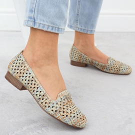 M. DASZYŃSKI Női szabadmunka cipő alacsony sarkú cipővel Bézs M. Dasyński SA222-3 2