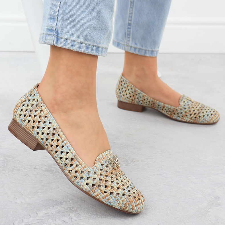 M. DASZYŃSKI Női szabadmunka cipő alacsony sarkú cipővel Bézs M. Dasyński SA222-3 2