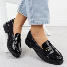 S.Barski Moccasins női lakkozott cipő fekete S. Barski Hy51-379 1