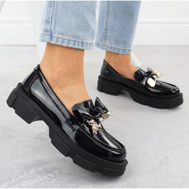 Fekete Filippo DP610 Bőr Lakosok Laking Magas sarkú cipők 2