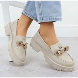 Bőr női sarkú cipő filippo dp610 bőr bézs 1