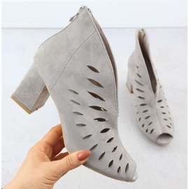 Női velúr nyitott lábujj szürke potocki 20318 női nyitott csizma 1