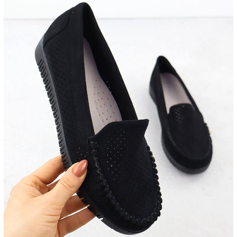 A Moccasins OpenWork Looms Black Potocki 25-11316 fekete 1