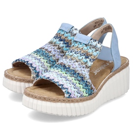 Rieker női szandál bőr kék betét 1