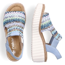 Rieker női szandál bőr kék betét 2